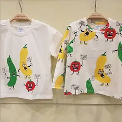 18 взрывной новые модели фрукты и овощи детские смешные серии для мальчиков и девочек одежда футболка с короткими рукавами из хлопка