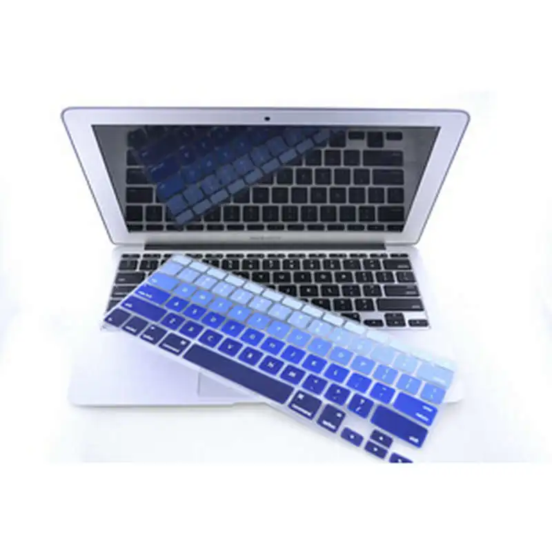 Gradual Blue Rainbow Silicone Laptop keyboard Skin Protector Cover film Guard for Apple Macbook Pro Air Retina 13 15 17 for Mac