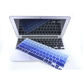 

Gradual Blue Rainbow Silicone Laptop keyboard Skin Protector Cover film Guard for Apple Macbook Pro Air Retina 13 15 17 for Mac