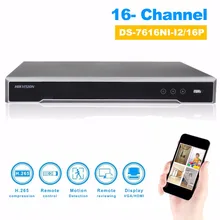 DS-7616NI-I2/16P English version H.265 16Channel NVR with 2SATA and 16 POE ports HDMI VGA plug & play NVR POE 16ch VCA