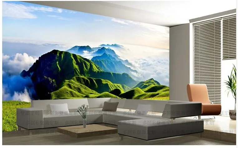 Пользовательские Современные 3D Мураль Настенные обои, Горный пейзаж для спальни гостиной ТВ фон украшения papel де parede