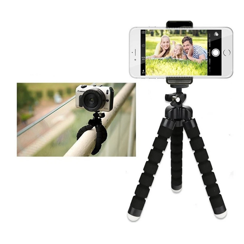 

Flexible Sponge Octopus Mini Tripod Monopod with Bluetooth Remote Shutter for IPhone Mini Camera Tripod Phone Holder Clip Stand