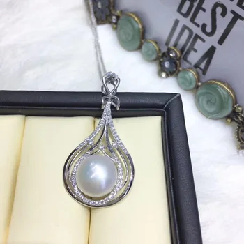 

NEW ARRIVAL S925 Silver Pendant Setting Mounting Pendant Findings and Component for Agate Edison Pearls Corals Jade Agate