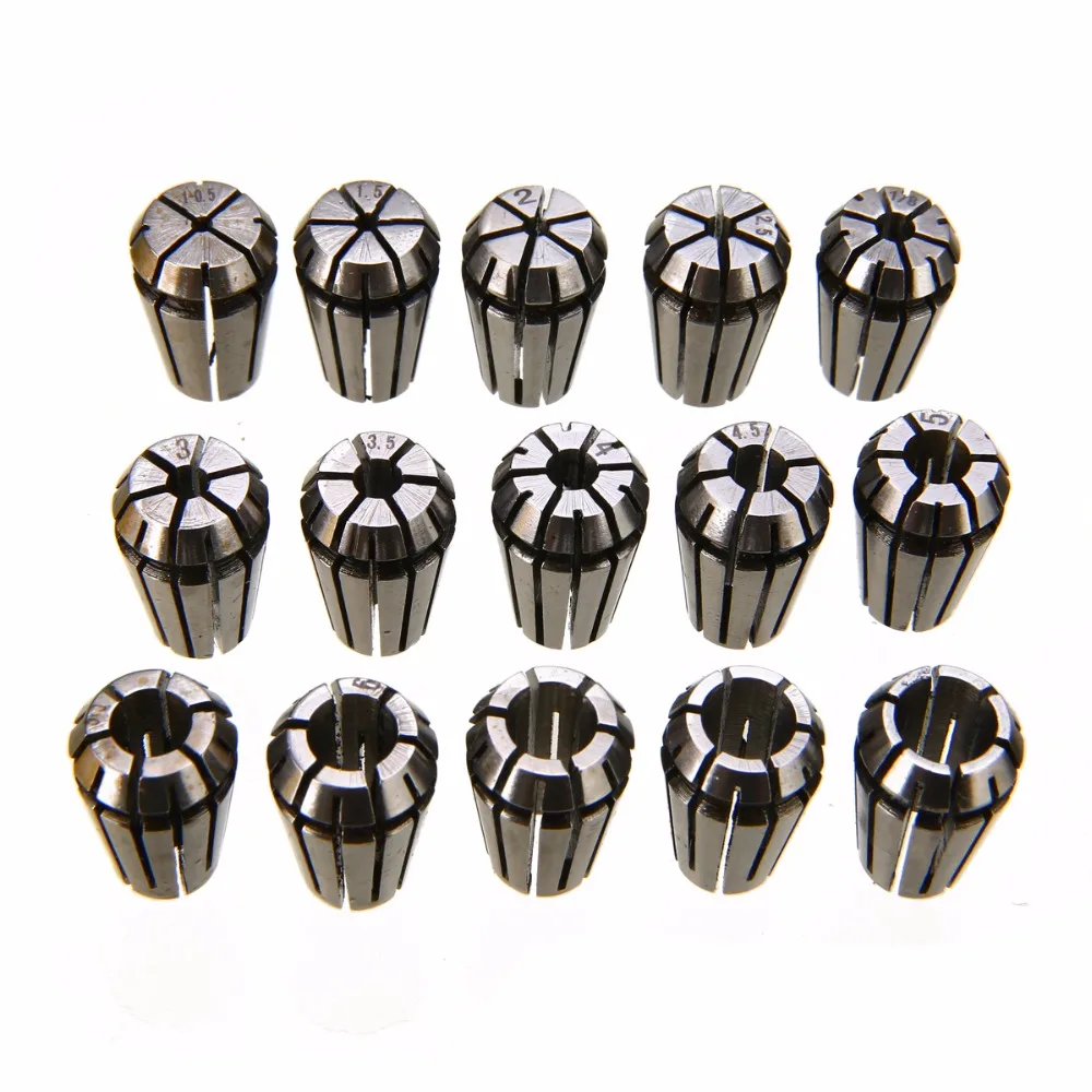 

15pcs ER11 Precision Spring Collet Set For CNC Engraving Machine Milling Lathe Tool Workholding Tools