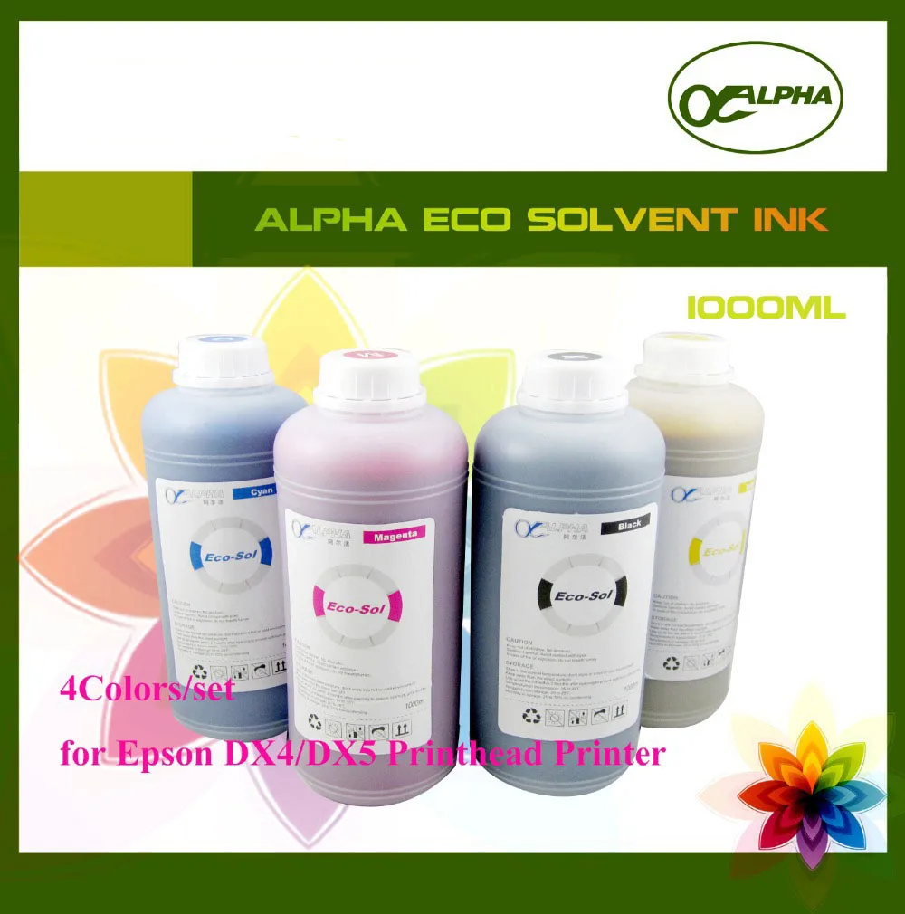 4colors/set for DX4/DX5 Printhead Printer Eco Solvent Ink in Bottle-in Printer Parts from