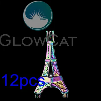 

12x R-C827 Rainbow Colors Eiffel Tower Pearl Cage Jewelry Making Essential Oil Diffuser Beads Cage Locket Pendant