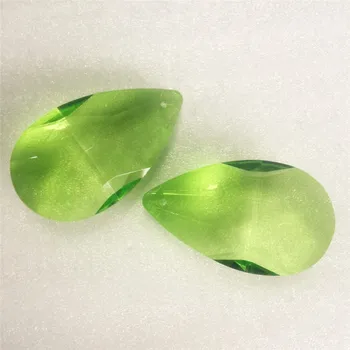

1PCS/Lot Light Green Crystal Chandelier Teardrop Prisms Pendants Hanging Glass Suncatcher Home Decoration