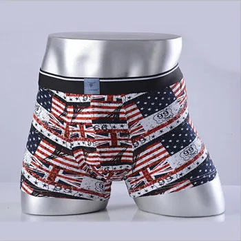 

Novel patterns Spandex belt Underwear Boxer Business men Cotton Bamboo Printing animals USA Sexy Boxers men breathable Shorts