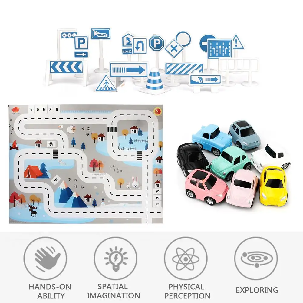 

Children Traffic Parking Lot Map Game Pad Play Mat Car Carpet With Road Non-woven Film Outdoor Activity Game Pad