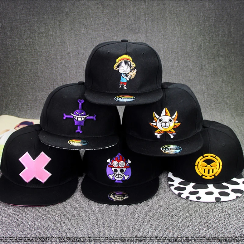 

new Japanese Anime One Piece Baseball Cap Cartoon Hip Hop Hat Luffy Snapback Caps For Men Women Adjustable Embroidery Sunhat