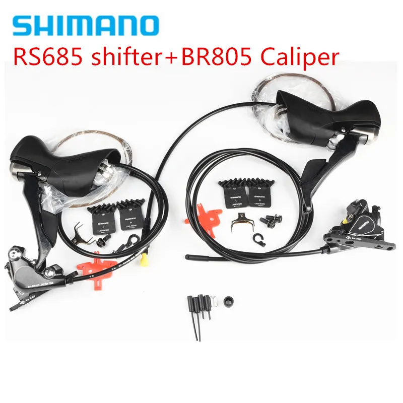 

Shimano ST-RS685 Hydraulic Postmount Disc-Brake Set 2x11-speed Shifter & BR-RS805 Disc Brake Flat Mount Caliper for Front/Rear