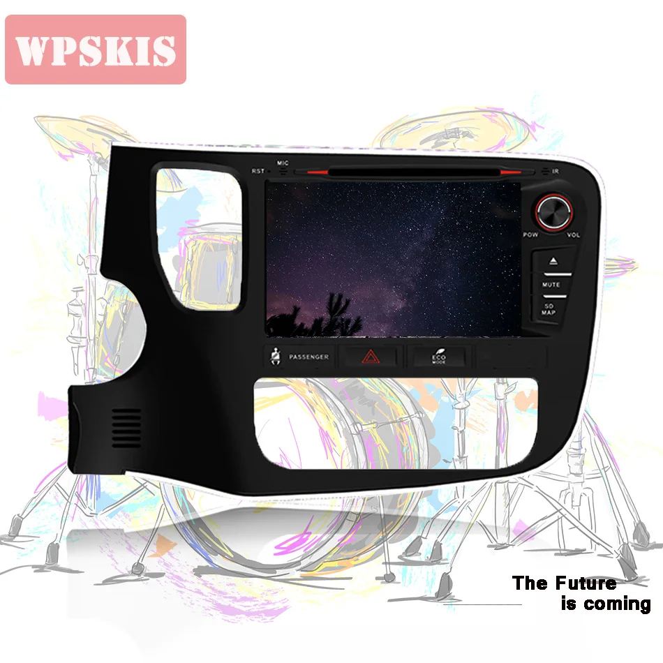Top 8 core Android 9.0 Car DVD GPS Player with 4G wifi bluetooth aux sd usb For Mitsubishi Outlander 2015 17 autoradio tape recorder 1