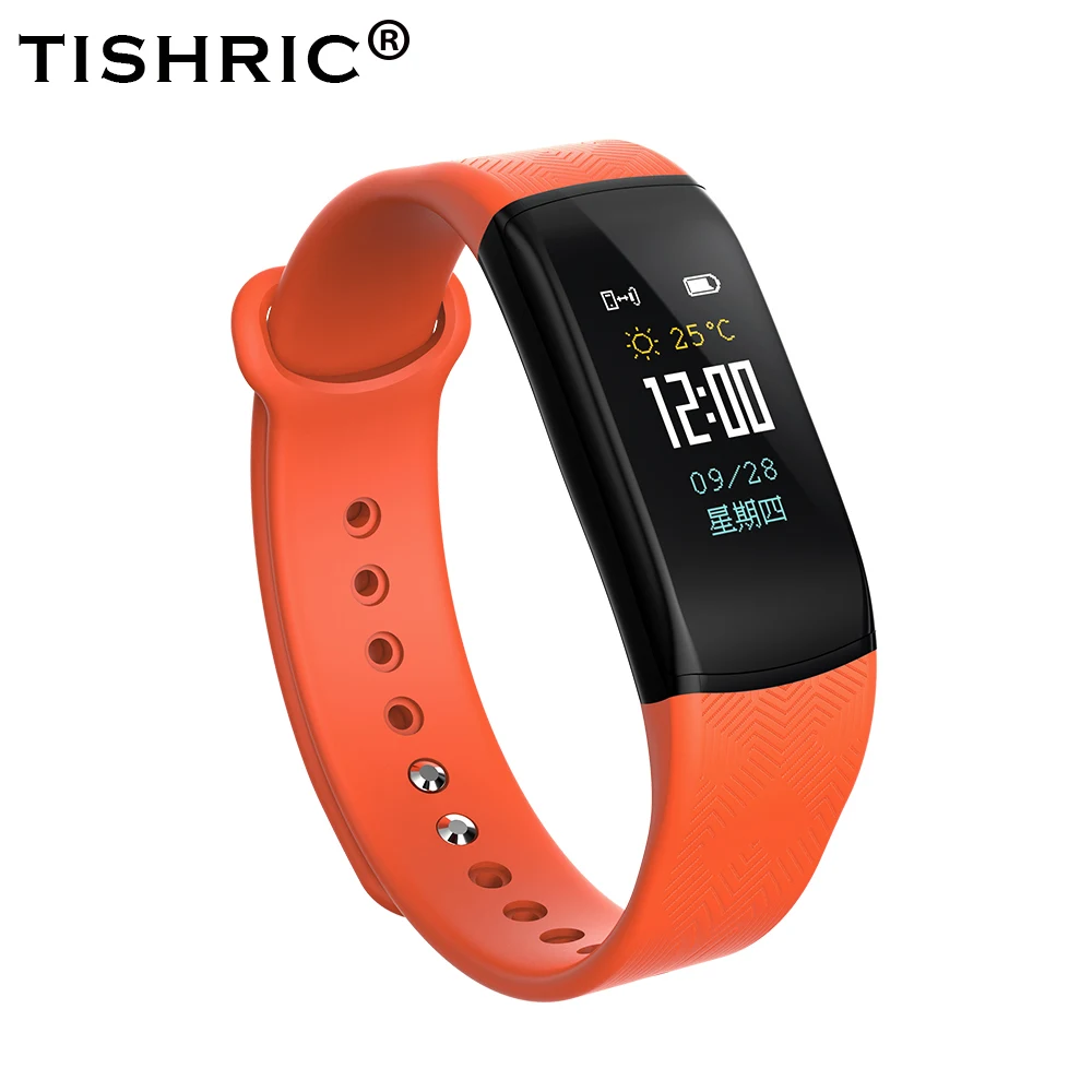 

TISHRIC Smart Wristband Fitness Bracelet Tracker Smartwatch ouch Screen OLED Message Heart Rate Time Activity Tracker