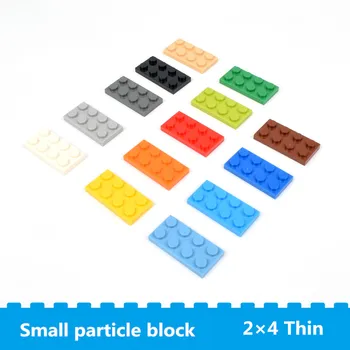 

100g/lot 2*4 thin Building Blocks multicolors diy toys Educational Anime Floors Compatible With Brands toys for children
