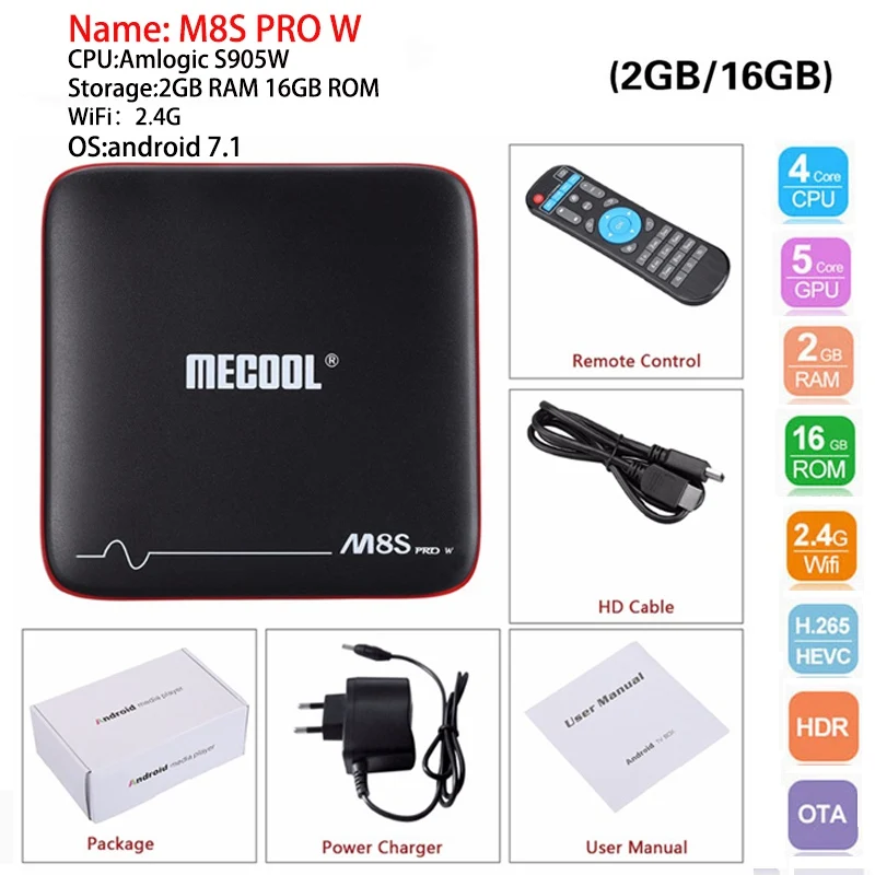 MECOOL تي في بوكس أندرويد 2G RAM 16G ROM Amlogic S905W 2.4 Ghz WiFi M8S برو W مربع التلفزيون الذكية 4 K HD h.265 100 M مشغل الوسائط مجموعة أعلى مربع MECOOL تي في بوكس أندرويد 2G RAM 16G ROM Amlogic S905W 2.4 Ghz WiFi M8S برو W مربع التلفزيون الذكية 4 K HD h.265 100 M مشغل الوسائط مجموعة أعلى مربع