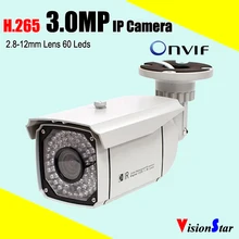 Color cmos h 265 onvif ip camera 3 0mp infrared night vision ir cut network zoom