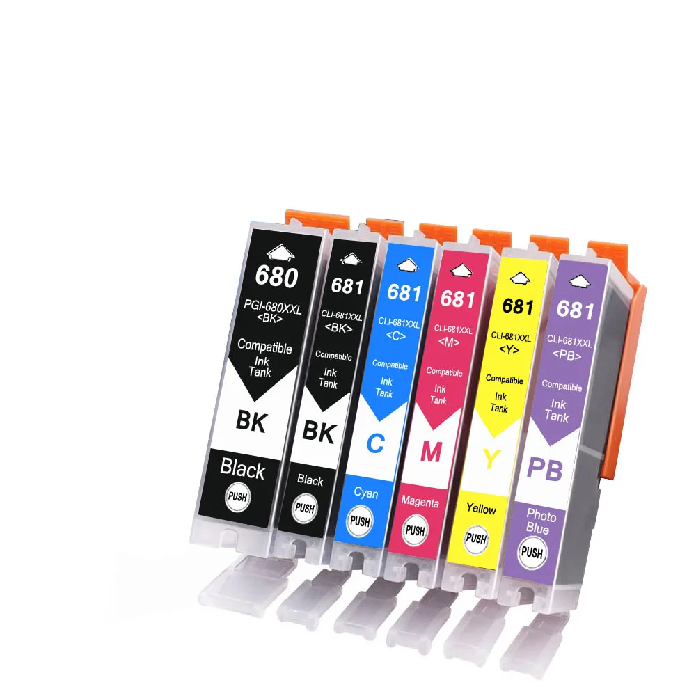 1 Set 6 Color PGI-680XXL CLI-681XXL чернильный картридж PGI-680 CLI-681 совместимый для Canon PIXMA TR7560/TR8560/TS6160/TS8160/TS9160 - Цвет: 1 Set 6 Color