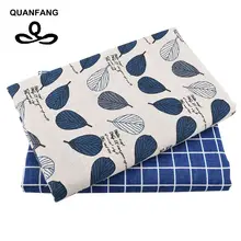 QUANFANGPrinted כותנה פשתן בד לטלאים Quilting/DIY תפירה/ספת שולחן בד/ריהוט כיסוי רקמות/כרית חומר(China)