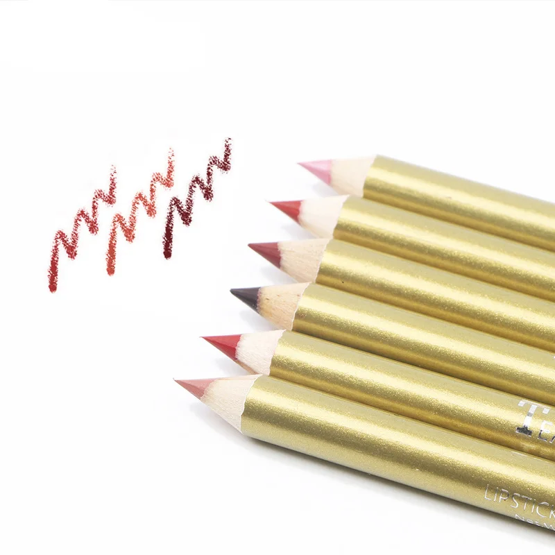 

6 Colors Fashion Lip Make-Up Pencils Long Lasting Pigments Waterproof Matte Lip Liner Lipstick Pen Make-Up Tool New TSLM2