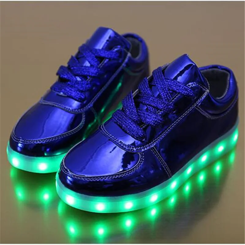 Hot usb chargeable kids shoes 7 colorful luminous LED children sneakers ...