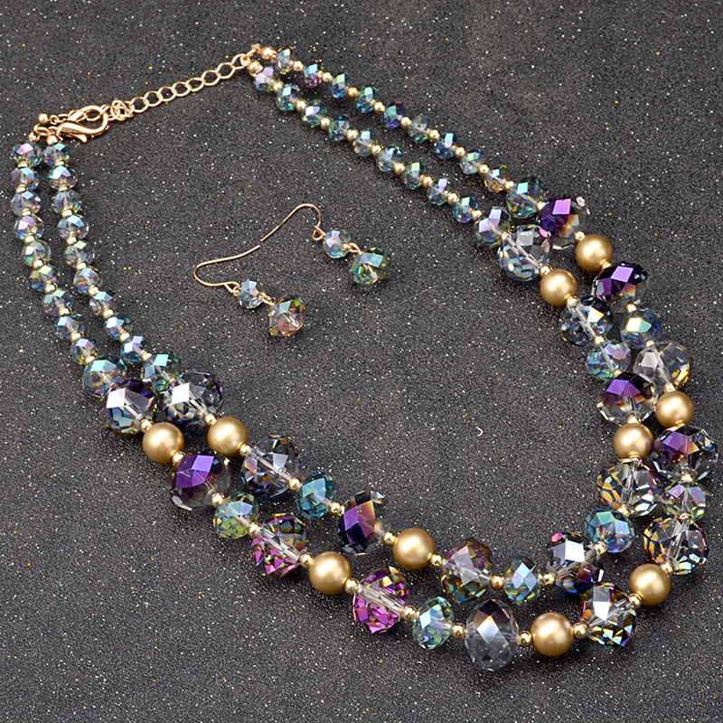 UDDEIN African beads jewelry set Layer Crystal Necklace & Pendant Vintage Statement Chokers Nigerian Wedding Indian Jewelry Sets - Image 3