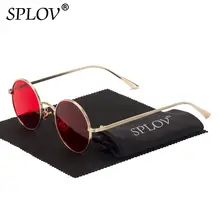 SPLOV, Gafas de sol Vintage para hombre, Gafas de sol estilo Punk Retro, montura redonda de Metal, lentes coloridas, a la moda Gafas de sol, Gafas de sol para mujer