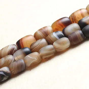 

Natural Light Coffee Silk Matte Crystal Agat e Barrel Oval Loose Beads 10*14mm 12*16mm 13*18mm Size for Making Jewelry Bead