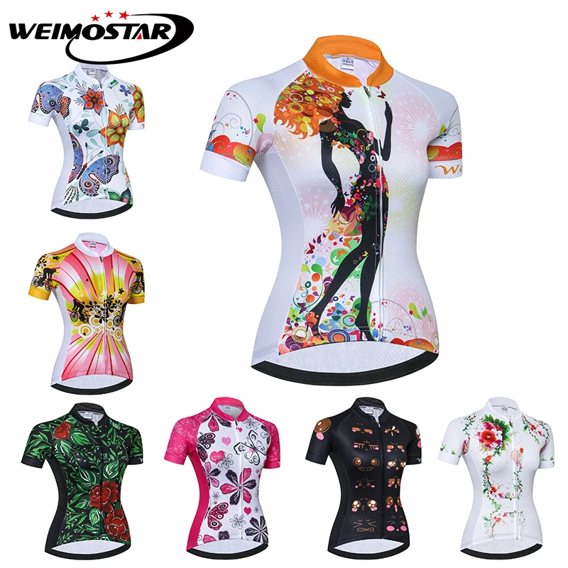 Weimostar Maillot de cyclisme pour femme Respirant Anti Transpiration Séchage rapide T-shirt de vélo à manches courtes uniforme Weimostar Maillot de cyclisme pour femme Respirant Anti Transpiration Séchage rapide T-shirt de vélo à manches courtes uniforme