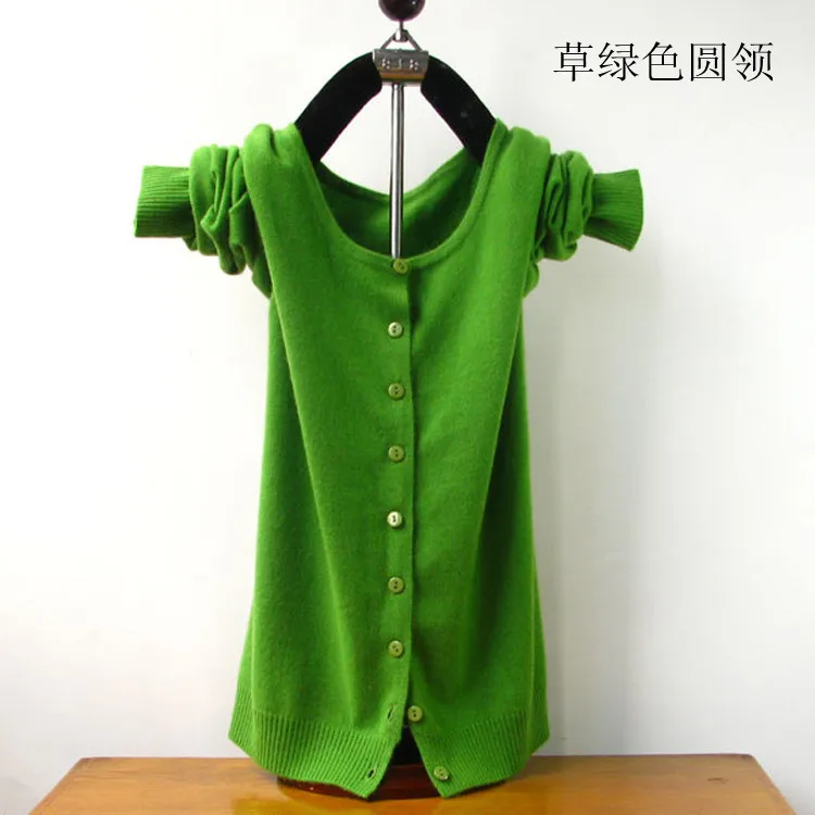 Большой размер, новинка, Женский кашемировый кардиган, вязаная рубашка, Корейская верхняя одежда, Модный женский свитер, весенние Джемперы, женские топы, шерстяная вязаная одежда - Цвет: Grass gr