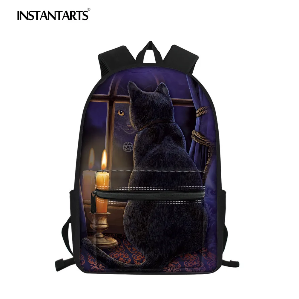 INSTANTARTS милый щенок рисунок котенок кошка ранец с изображением животного для молодых девочек и мальчиков женский рюкзак повседневный