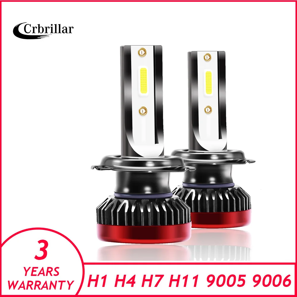 Crbrillar мини H4 светодиодный H7 с Lumi s COB 6500K 12000LM 80 Вт/заданная величина H1 лампы HB3 9005 9006