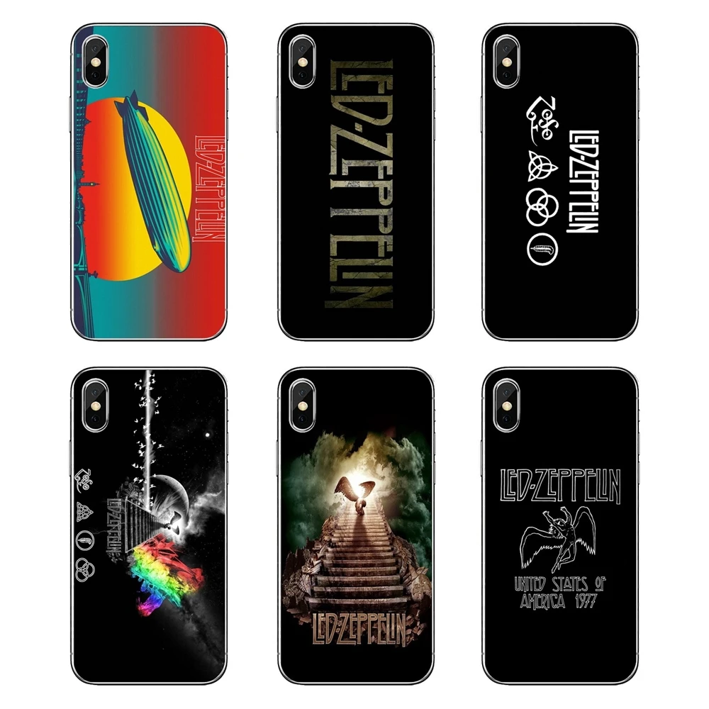Для iPod Touch iPhone 4 4S 5 5S 5C SE 6 S 7 8 X XR XS Plus MAX мягкие прозрачные крышки корпуса Led Zeppelin