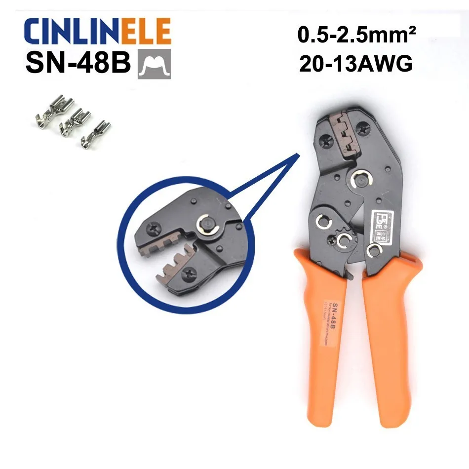 

Free Shipping SN-48B 0.5-2.5mm 20-13AWG Mini Type Self Adjustable Crimping Hand Pliers Electrical Wire Terminals Crimper Tools