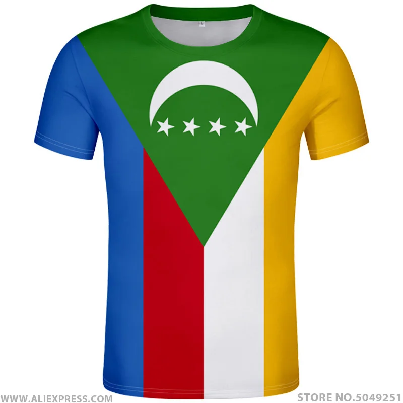 

COMOROS t shirt diy free custom made name number des com t-shirt nation flag km french union country college print photo clothes