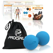 Массажный мяч PROCIRCLE Peanut, резиновый Массажный мяч для спины, триггер, мяч для Лакросса, массаж тела и фитнес-упражнения, мячи, сумка REEE