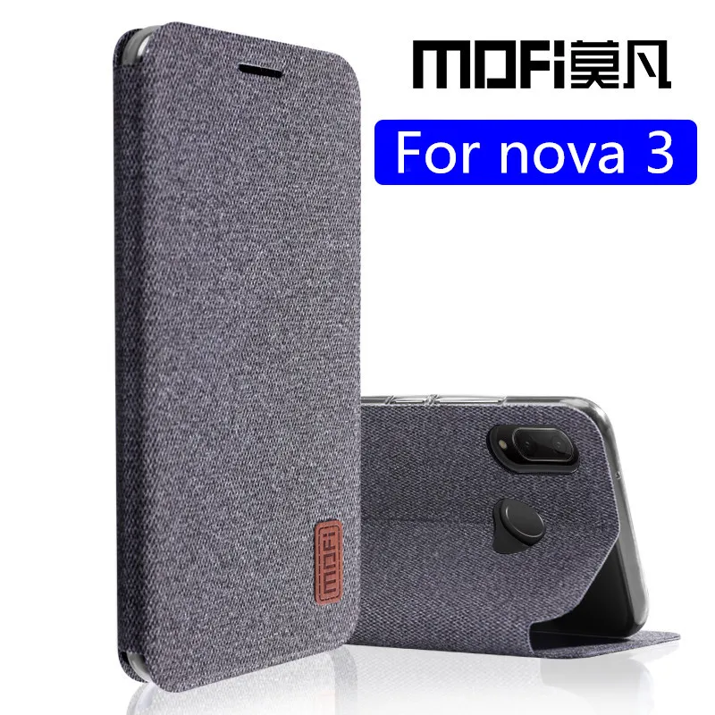 

for Huawei nova 3 case nova3 flip cover fabric shockproof back coque kickstand case fundas MOFi original nova 3 case