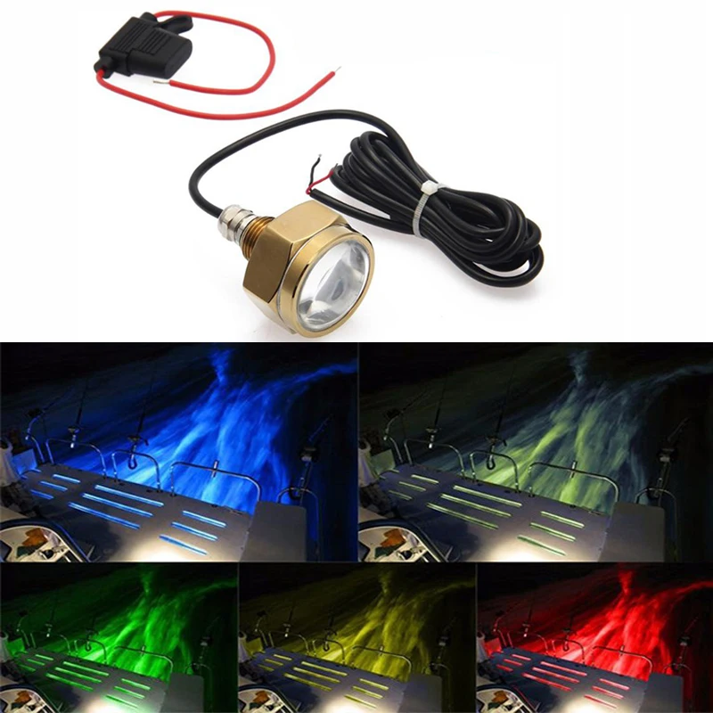 BLUE UNDERWATER GARBOARD DRAIN PLUG LIGHT,GREAT FOR FISHING,SWIMMING