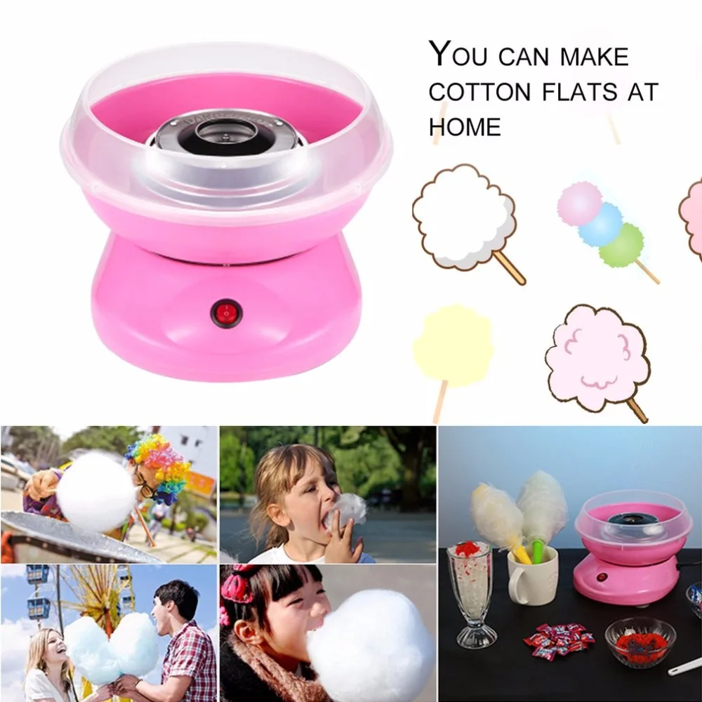 Детская бытовая, мини-электрическая Cotton Candy Maker машина DIY сахара машина для детей подарки на день рождения ЕС Plug розовый белый Цвет