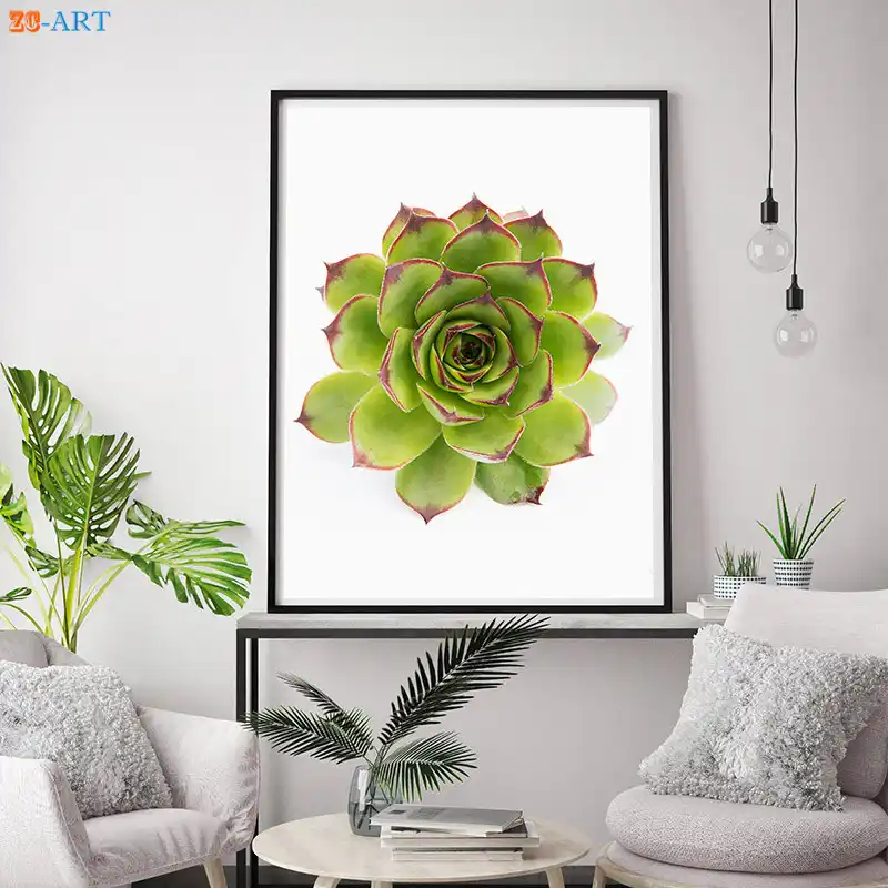 Succulent Cactus Print Modern Tropical Plant Wall Art Bohemian