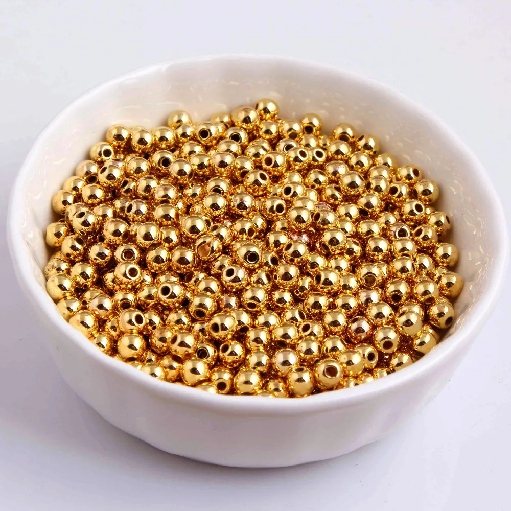 

Kwoi vita 4MM 10000pcs/Lot Shiny gold Round CCB Acrylic Spacer Beads for Chunky Necklace Jewelry Finding