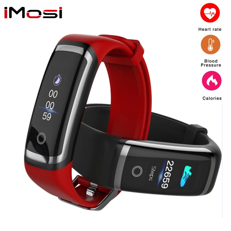 

Imosi Fitness Tracker M4 Hartslagmeter Waterdicht Smart Armband Bluetooth Call Herinnering Sport Polsband voor iOS Android