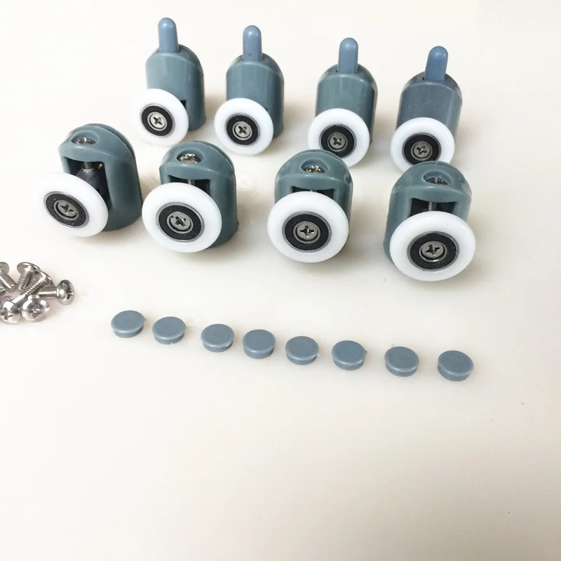 

8pcs/set 23/25mm Pop Up Pulley Wheels Bearing Hardware Sliding Door Roller Shower Room Cabin Accessories