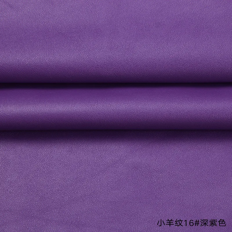 

High Quality Micro Sheep pattern 16# Deep Purple PU Leather fabric with little elastic for DIY furniture bag material(50x69cm)