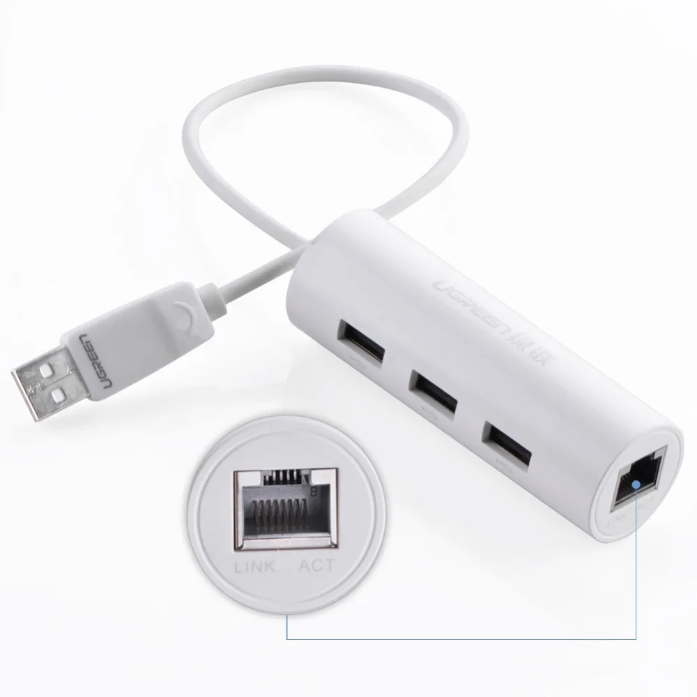 Ugreen USB 2 0 Ethernet для Windows 10 Xiaomi Mi Box 3 концентратор к RJ45 Lan адаптер Сетевая карта|usb 2.0