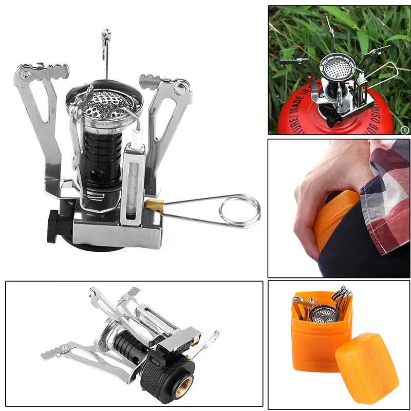 VILEAD al aire libre portátil Camping senderismo pesca antiadherente Pan Set olla Mini estufa de Gas 1-2 personas olla para caminar con vajilla