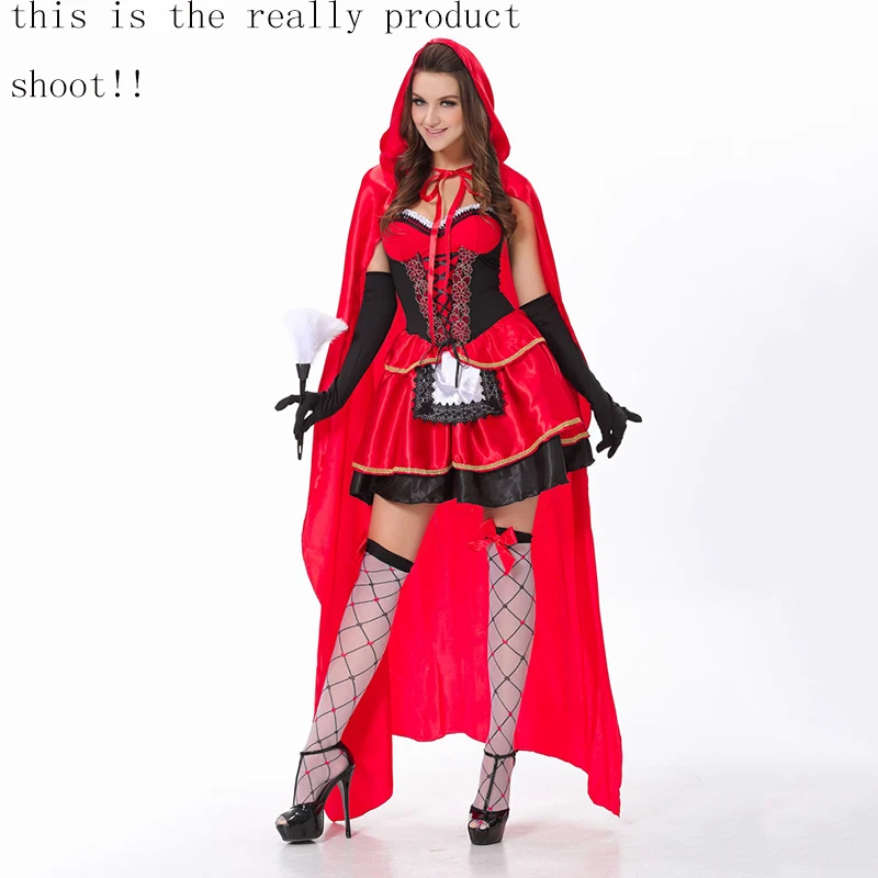 VASHEJIANG, высокое качество, Сексуальная Красная Шапочка, костюм для женщин, костюмы на Хэллоуин, платье принцессы, карнавальное, косплей, нарядное платье