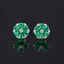 Caimao 14 К золото натуральный 1.78ct изумруд& H SI АЛМАЗ обручение свадебные серьги шпильки для женщин