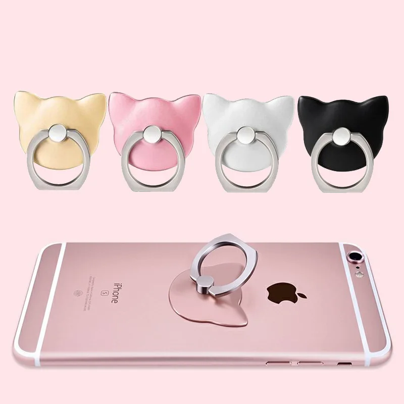 360 Finger Ring Mobile Phone Stand Holder For iPhone 7plus Samsung HUAWEI xiaomi Car phone holder Mount Stand flat hello kitty