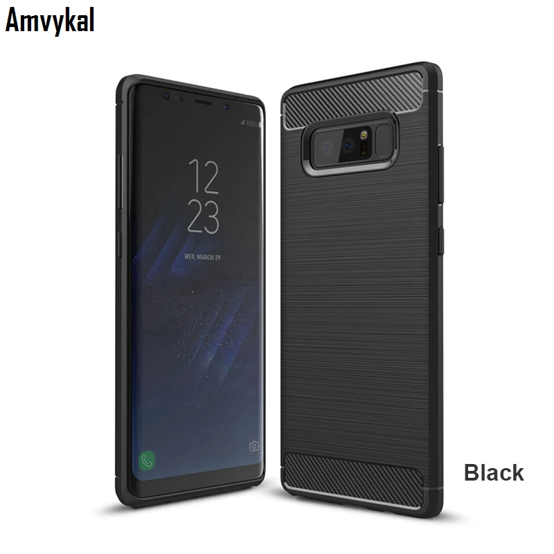 Amvykal для iphone samsung S10 S10e S9 S8 Plus Galaxy Note J/A Series чехол из углеродного волокна матовый Мягкий ТПУ силиконовый чехол для телефона