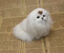 White Simulation Pet Simulation Pekingese Dog Plush Toy 1 Piece Free Shipping